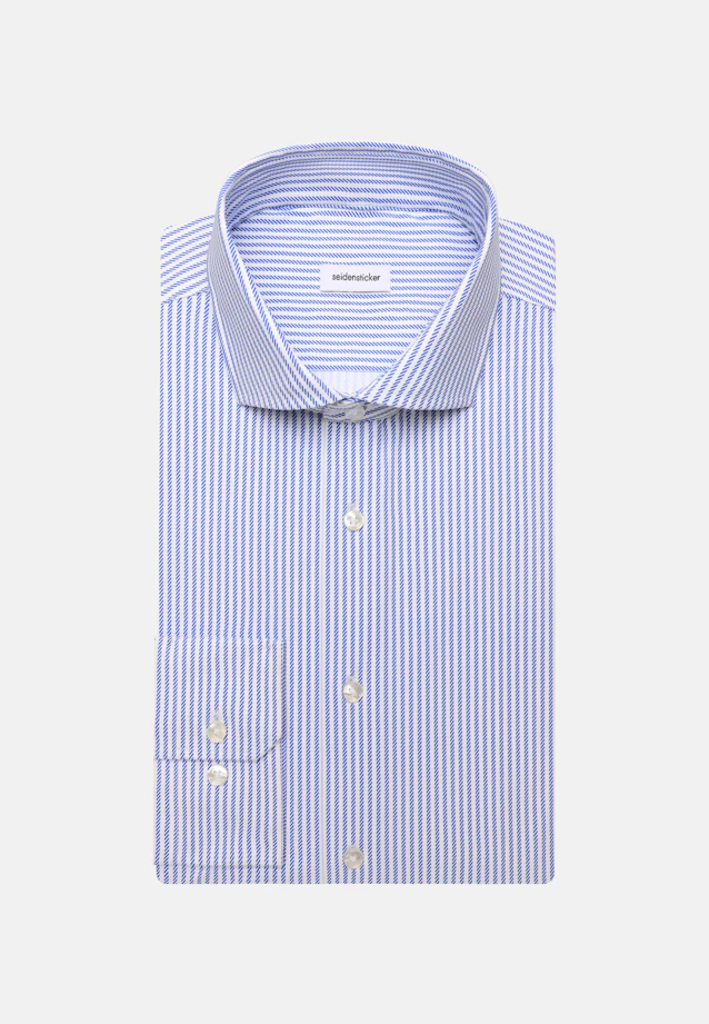 Slim Performance shirt Print in Mittelblau |  Seidensticker Onlineshop