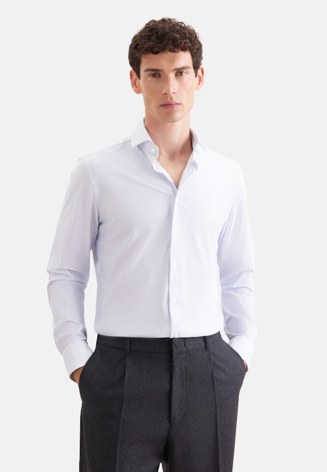 Slim Chemise Performance Imprimé in Bleu Clair |  Seidensticker Onlineshop