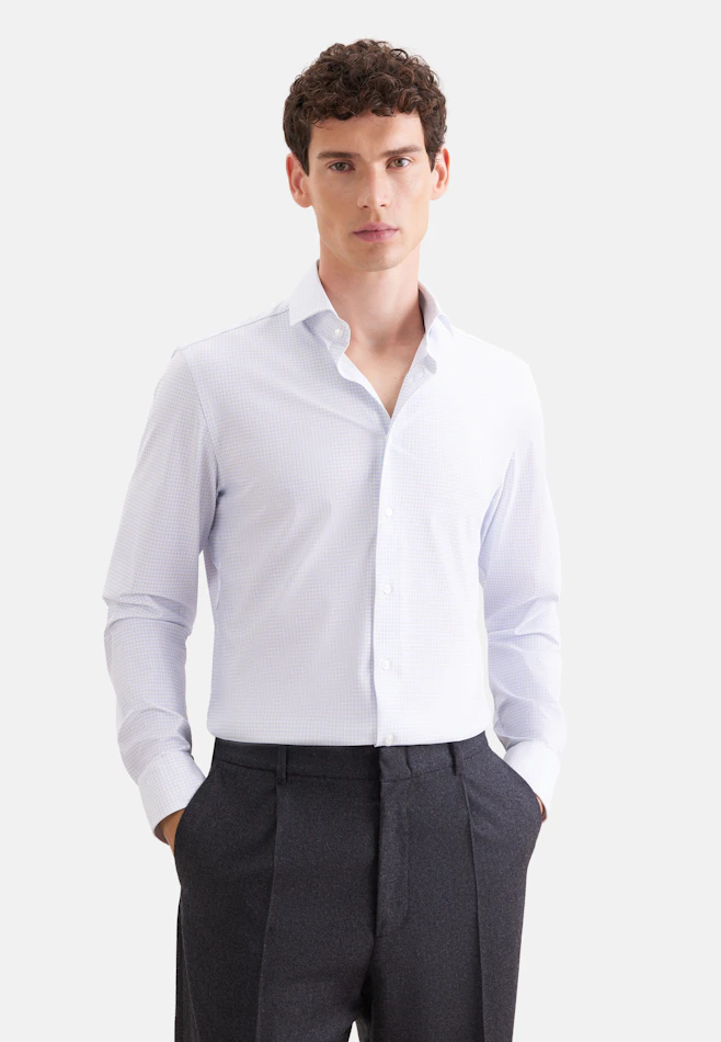 Slim Performance shirt Print in Hellblau | Seidensticker online shop