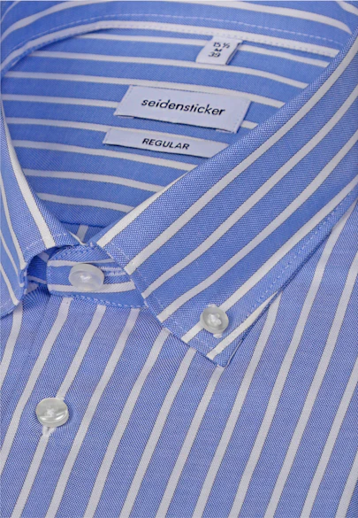 Regular Business Hemd Gestreift in Mittelblau |  Seidensticker Onlineshop
