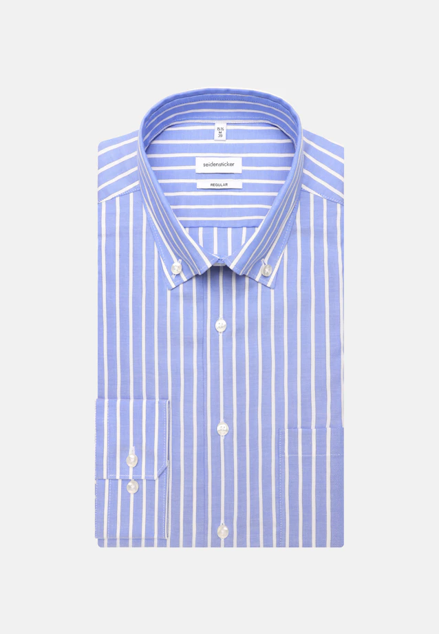 Regular Business shirt Stripes in Mittelblau |  Seidensticker Onlineshop