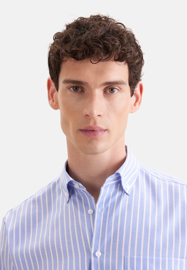 Regular Business shirt Stripes in Mittelblau |  Seidensticker Onlineshop