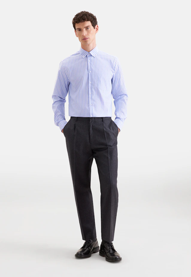 Regular Business shirt Stripes in Mittelblau |  Seidensticker Onlineshop