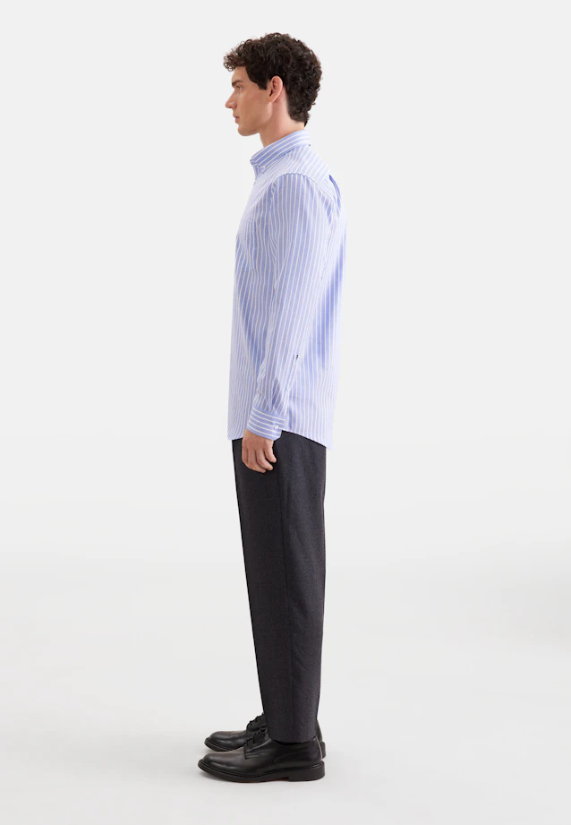 Regular Business shirt Stripes in Mittelblau |  Seidensticker Onlineshop