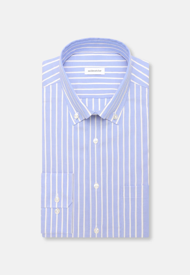 Regular Business shirt Stripes in Mittelblau |  Seidensticker Onlineshop