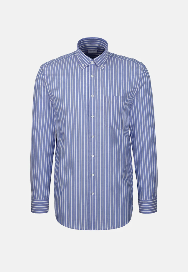Regular Business shirt Stripes in Mittelblau |  Seidensticker Onlineshop