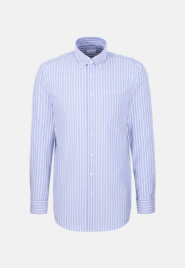 Regular Business shirt Stripes in Mittelblau |  Seidensticker Onlineshop