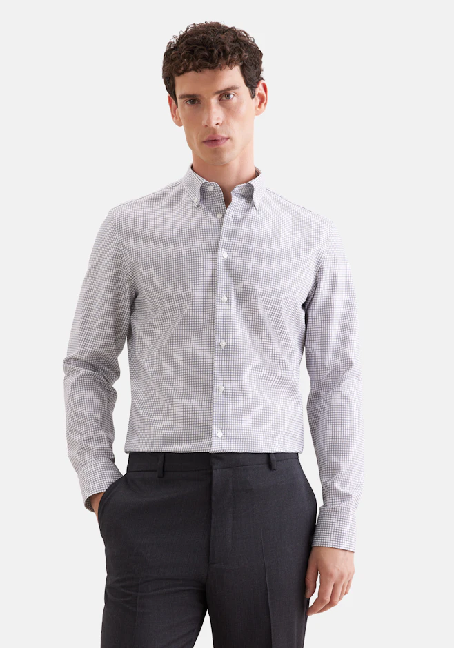 Slim Business Hemd Karo in Dunkelblau | Seidensticker Onlineshop