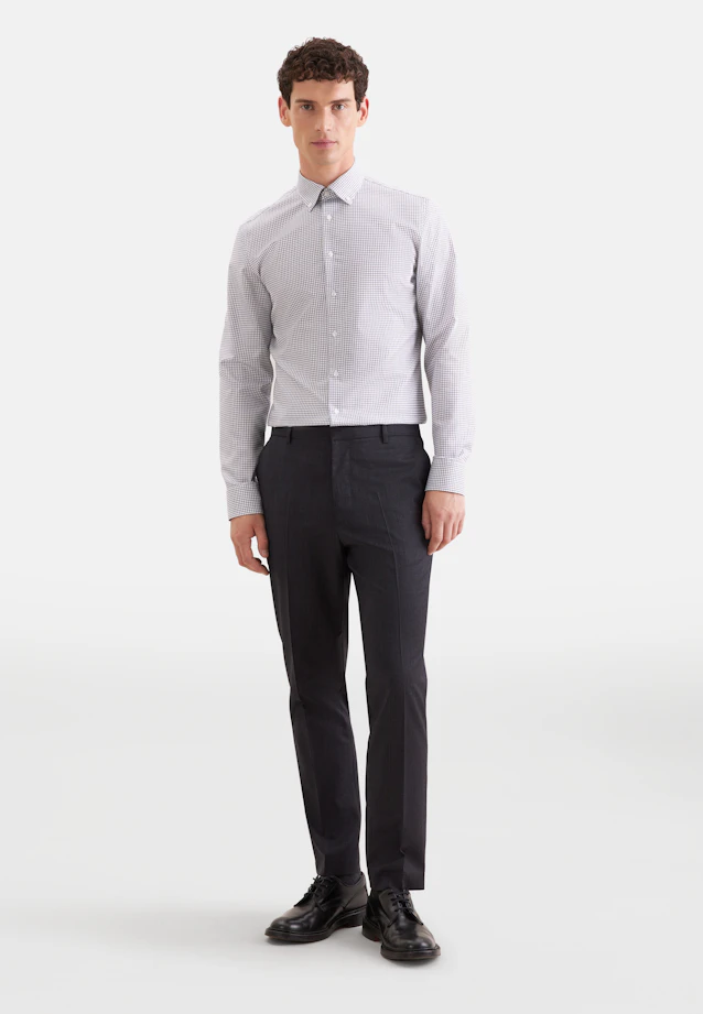 Slim Business Hemd Karo in Dunkelblau |  Seidensticker Onlineshop