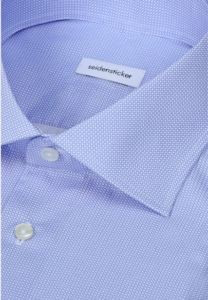 Slim Business shirt Print in Mittelblau |  Seidensticker Onlineshop