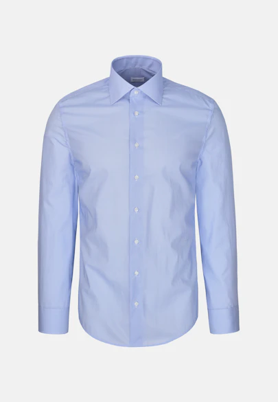 Slim Business shirt Print in Mittelblau |  Seidensticker Onlineshop