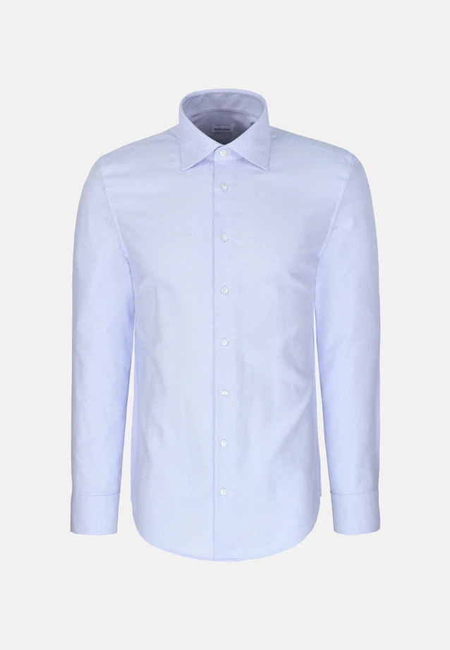 Slim Business shirt Structure in Mittelblau |  Seidensticker Onlineshop
