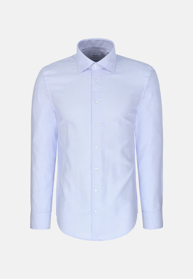 Slim Business shirt Structure in Mittelblau | Seidensticker online shop