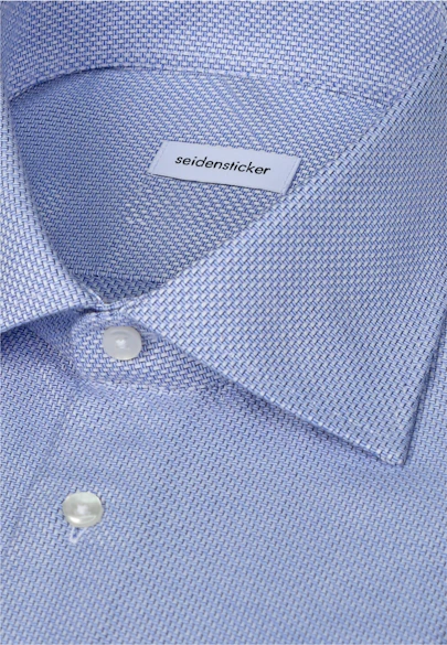 Slim Business Hemd Struktur in Mittelblau |  Seidensticker Onlineshop