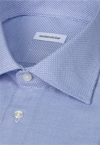 Slim Business shirt Structure in Mittelblau |  Seidensticker Onlineshop