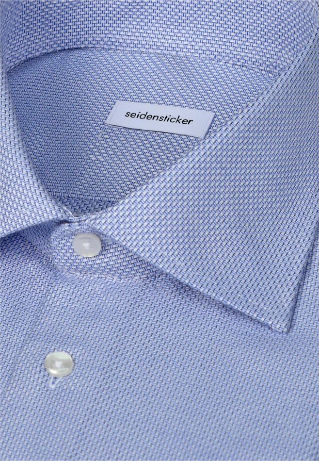 Slim Business shirt Structure in Mittelblau | Seidensticker online shop