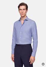 Slim Business Hemd Struktur in Mittelblau |  Seidensticker Onlineshop