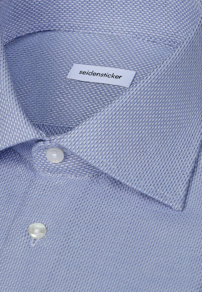 Slim Business shirt Structure in Mittelblau | Seidensticker online shop