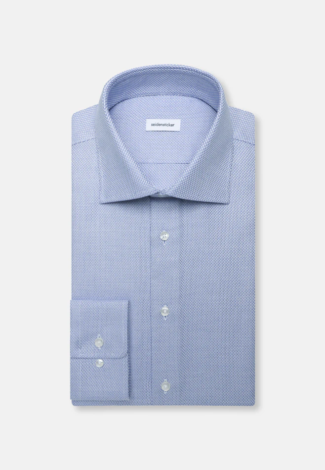 Slim Business shirt Structure in Mittelblau | Seidensticker online shop