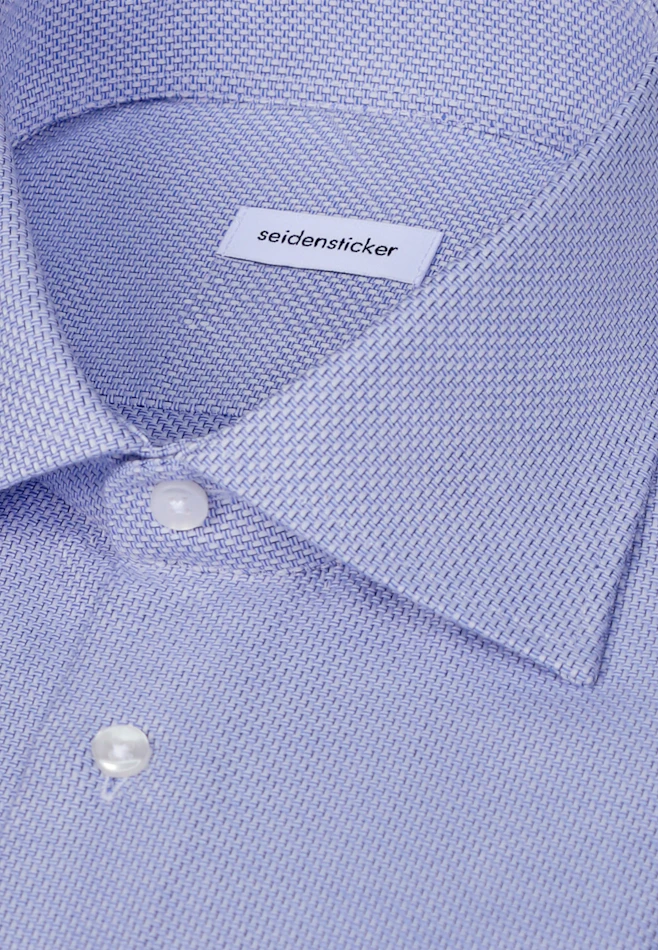 Slim Business Hemd Struktur in Mittelblau | Seidensticker Onlineshop