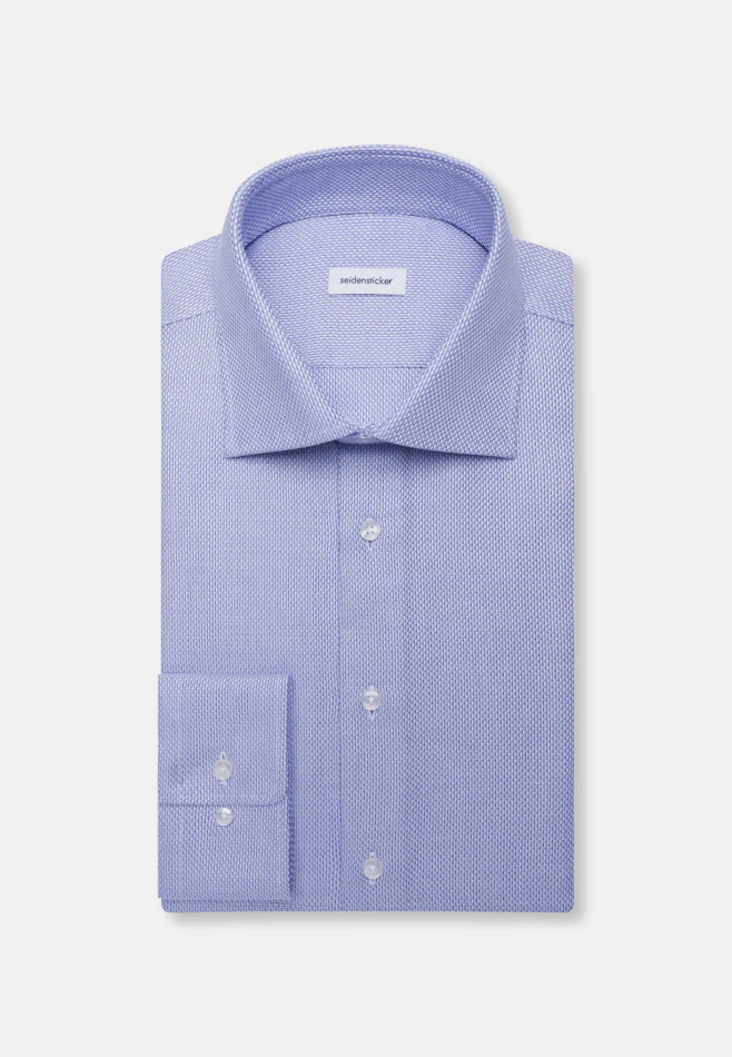 Slim Business Hemd Struktur in Mittelblau | Seidensticker Onlineshop