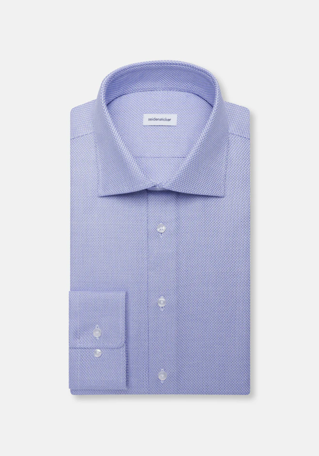 Slim Chemise d'affaires Structure dans Bleu Moyen | Boutique en ligne Seidensticker