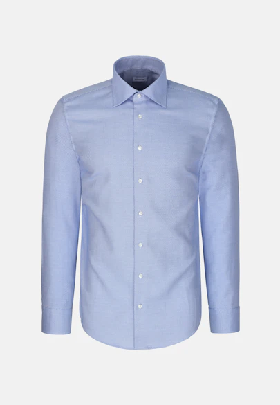 Slim Business shirt Structure in Mittelblau |  Seidensticker Onlineshop