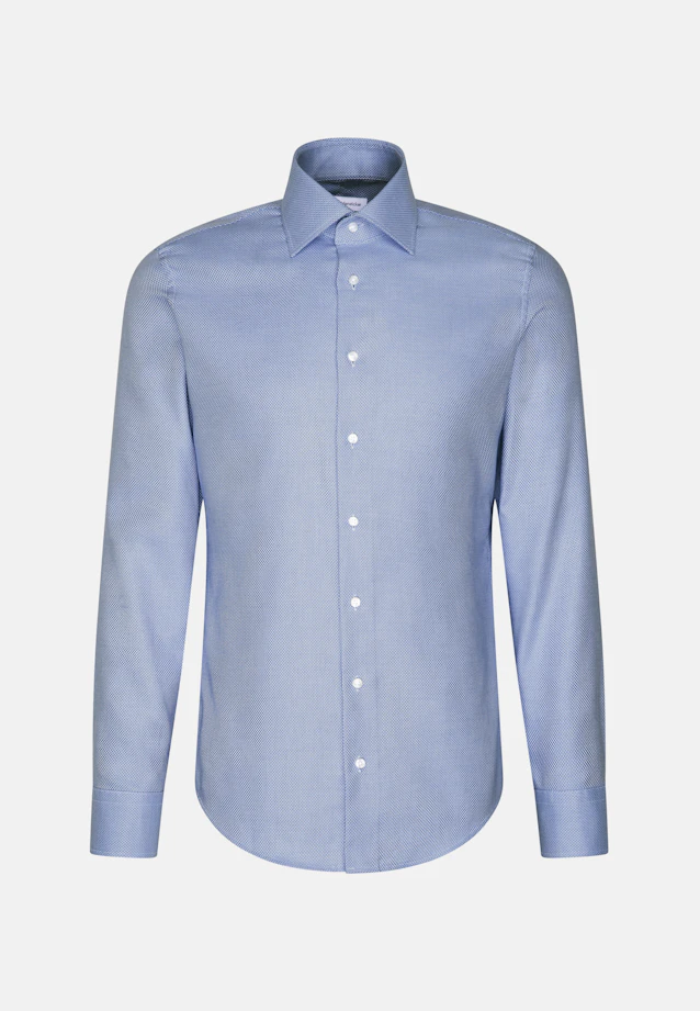 Slim Business shirt Structure in Mittelblau |  Seidensticker Onlineshop