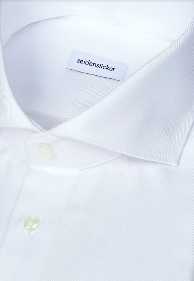 Shaped Business shirt Herringbone in Weiß |  Seidensticker Onlineshop