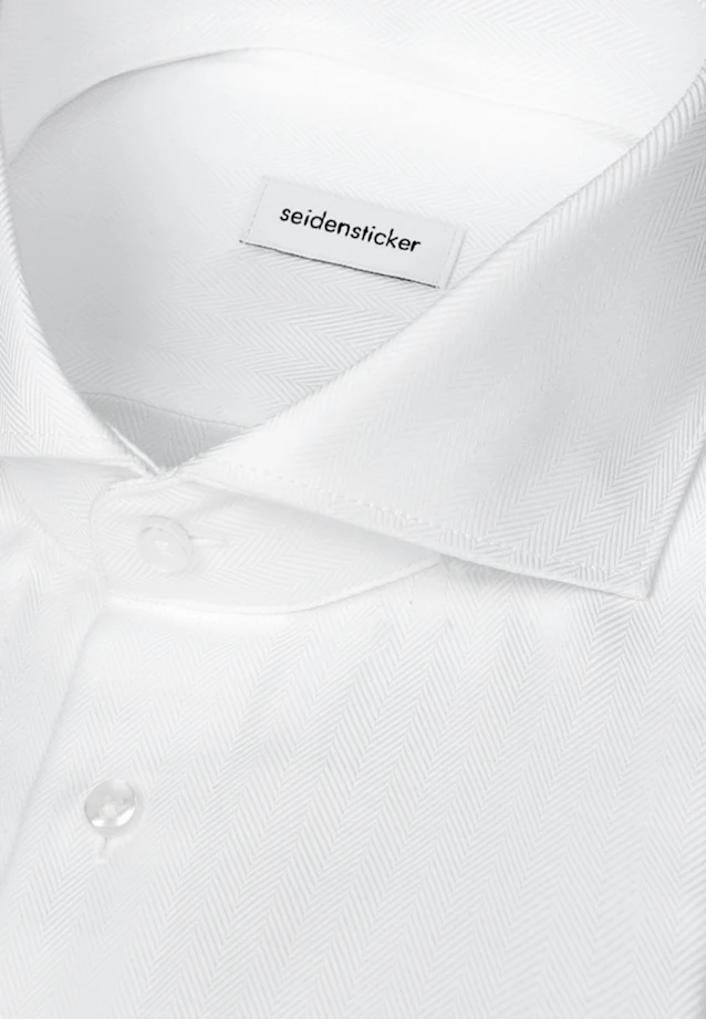 Shaped Business shirt Herringbone in Weiß |  Seidensticker Onlineshop
