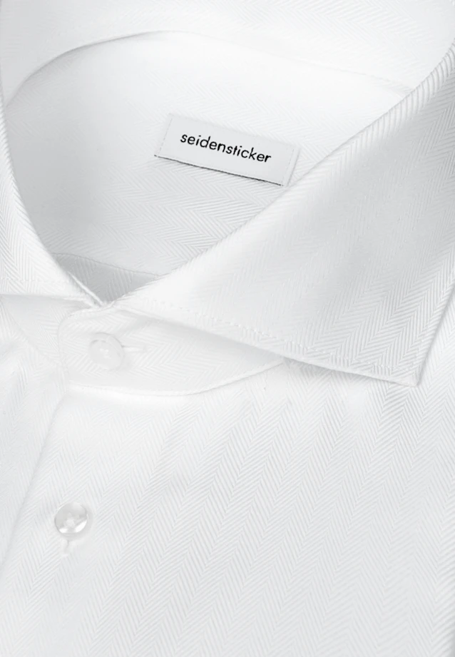 Shaped Business Hemd Fischgrat in Weiß |  Seidensticker Onlineshop