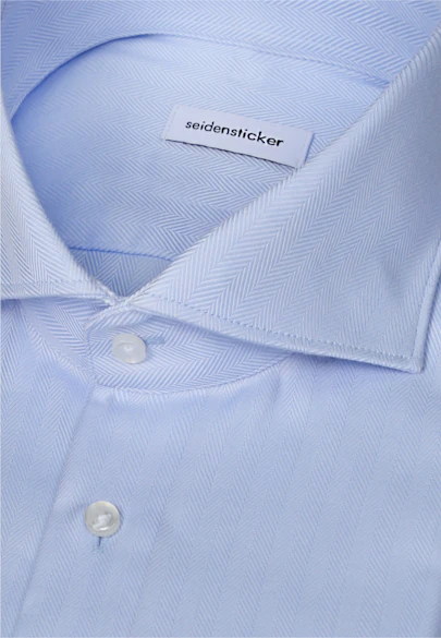 Shaped Business shirt Herringbone in Hellblau |  Seidensticker Onlineshop