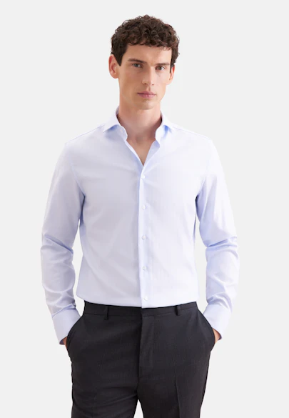 Shaped Business shirt Herringbone in Hellblau |  Seidensticker Onlineshop