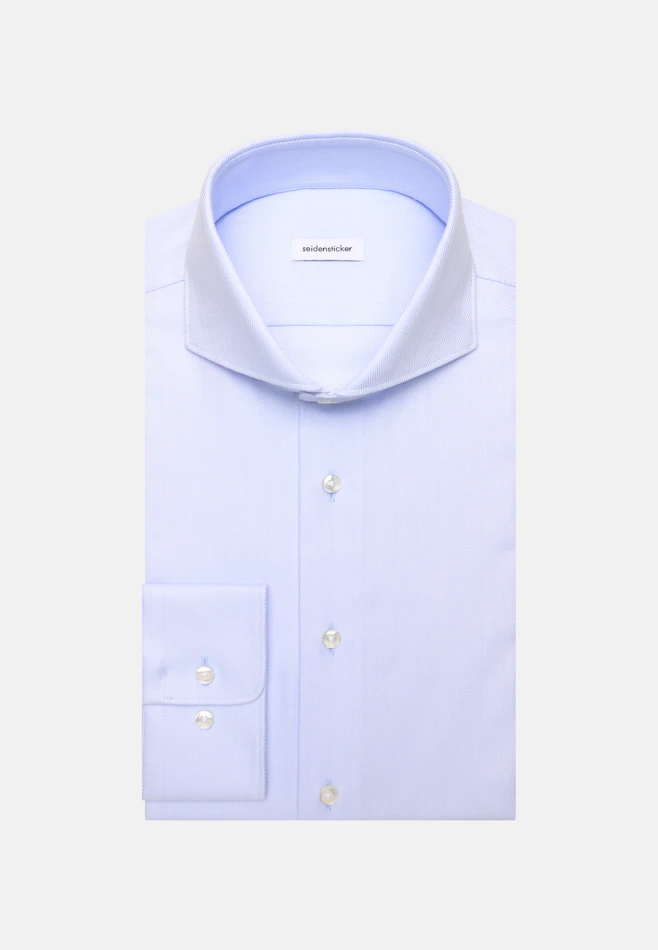 Shaped Business shirt Herringbone in Hellblau | Seidensticker online shop