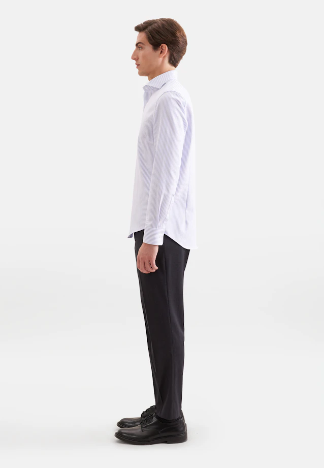 Shaped Business shirt Stripes in Mittelblau |  Seidensticker Onlineshop
