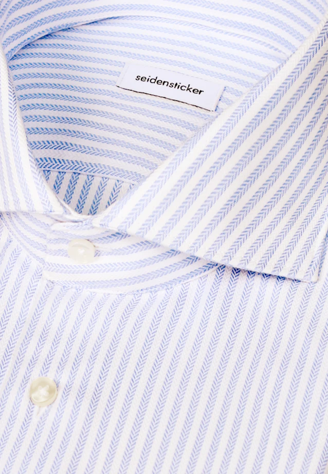 Shaped Business shirt Stripes in Mittelblau |  Seidensticker Onlineshop