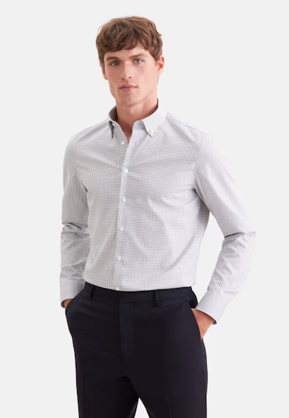 Shaped Business shirt Check in Grün |  Seidensticker Onlineshop