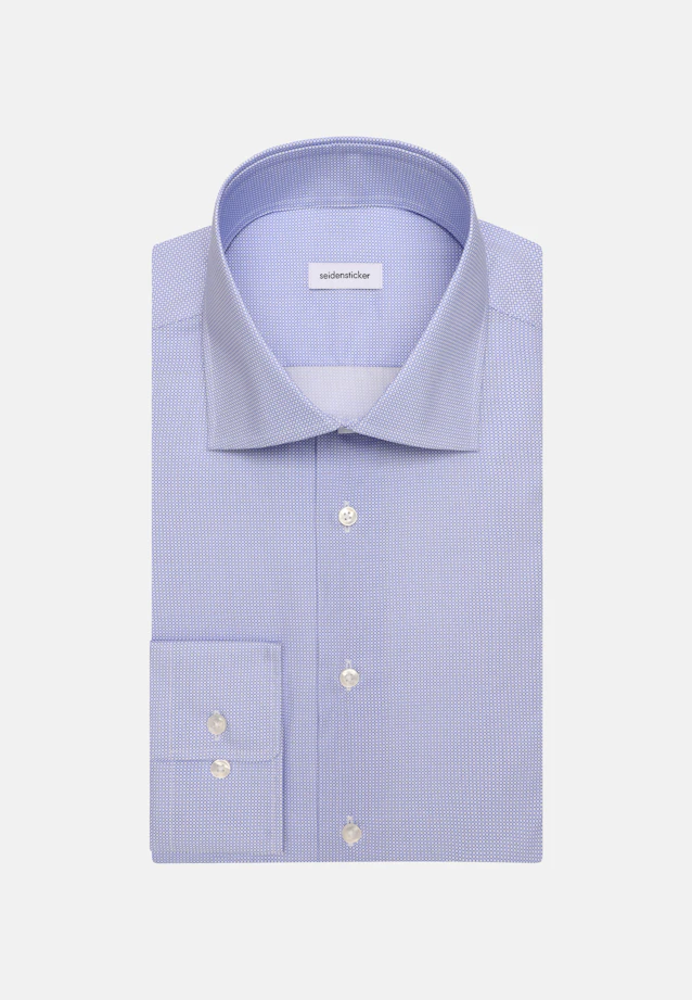 Shaped Business shirt Print in Mittelblau |  Seidensticker Onlineshop
