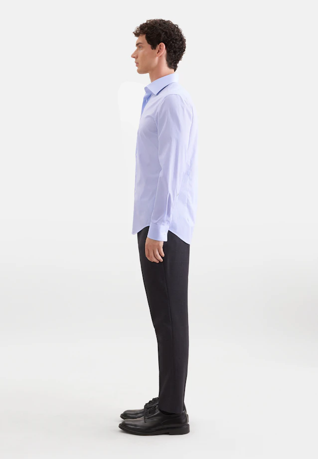 Shaped Business shirt Print in Mittelblau |  Seidensticker Onlineshop