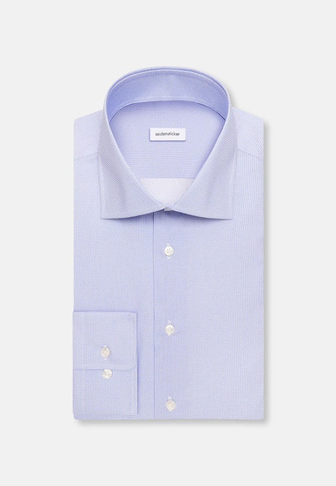 Shaped Business shirt Print in Mittelblau | Seidensticker online shop