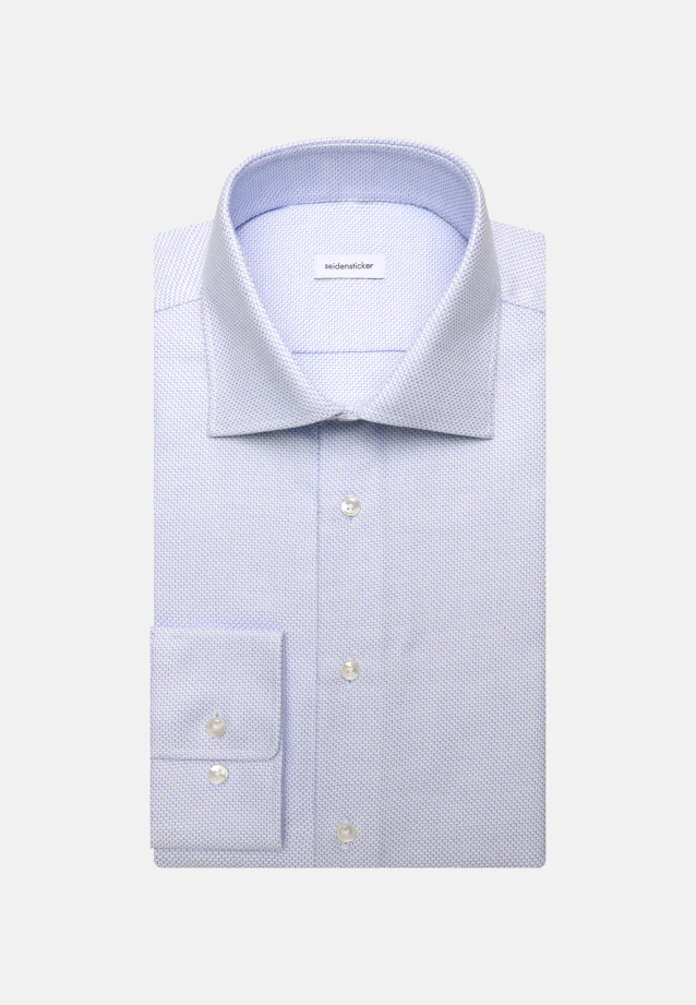 Shaped Business shirt Structure in Mittelblau |  Seidensticker Onlineshop