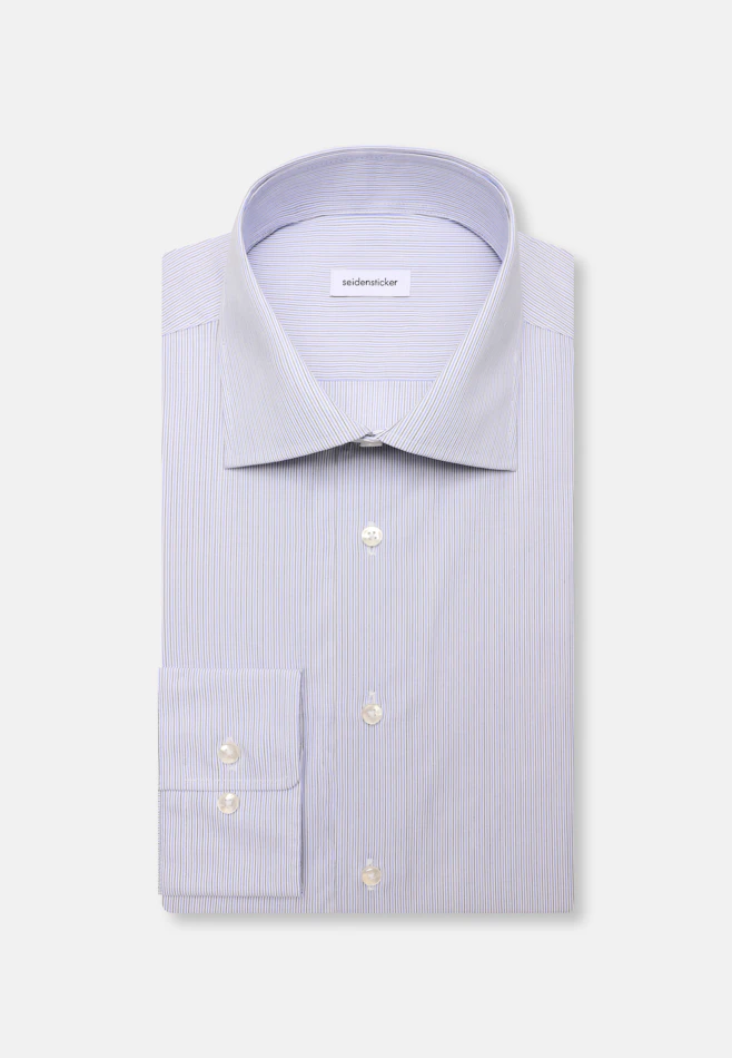 Slim Business shirt Stripes in Mittelblau | Seidensticker online shop