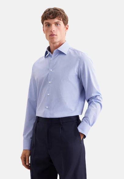 Slim Business shirt Stripes in Mittelblau |  Seidensticker Onlineshop
