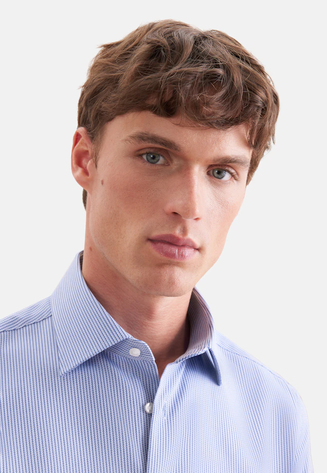 Slim Business shirt Stripes in Mittelblau |  Seidensticker Onlineshop