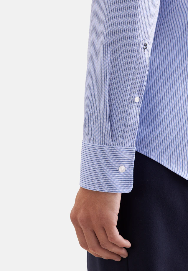 Slim Business shirt Stripes in Mittelblau |  Seidensticker Onlineshop
