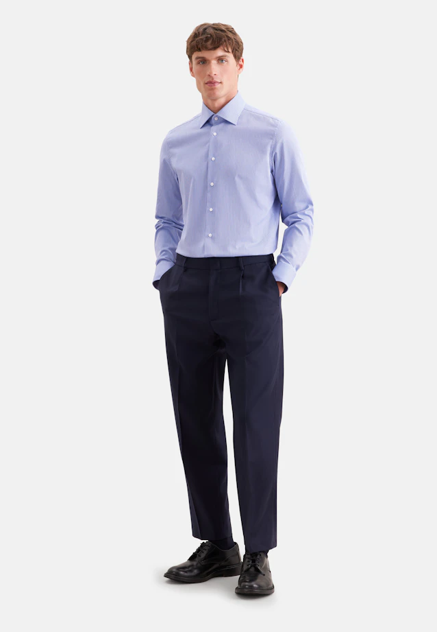 Slim Business shirt Stripes in Mittelblau |  Seidensticker Onlineshop
