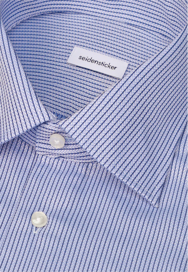 Slim Business Hemd Gestreift in Mittelblau | Seidensticker Onlineshop