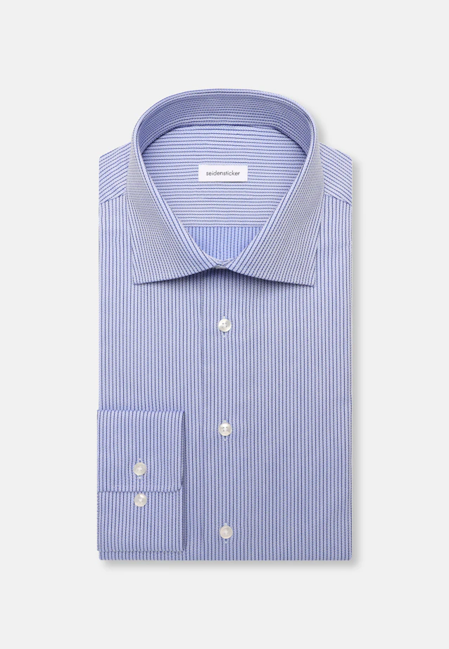 Slim Business shirt Stripes in Mittelblau |  Seidensticker Onlineshop