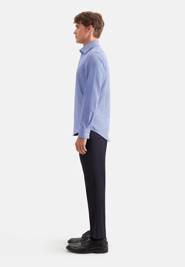 Slim Business shirt Structure in Mittelblau |  Seidensticker Onlineshop
