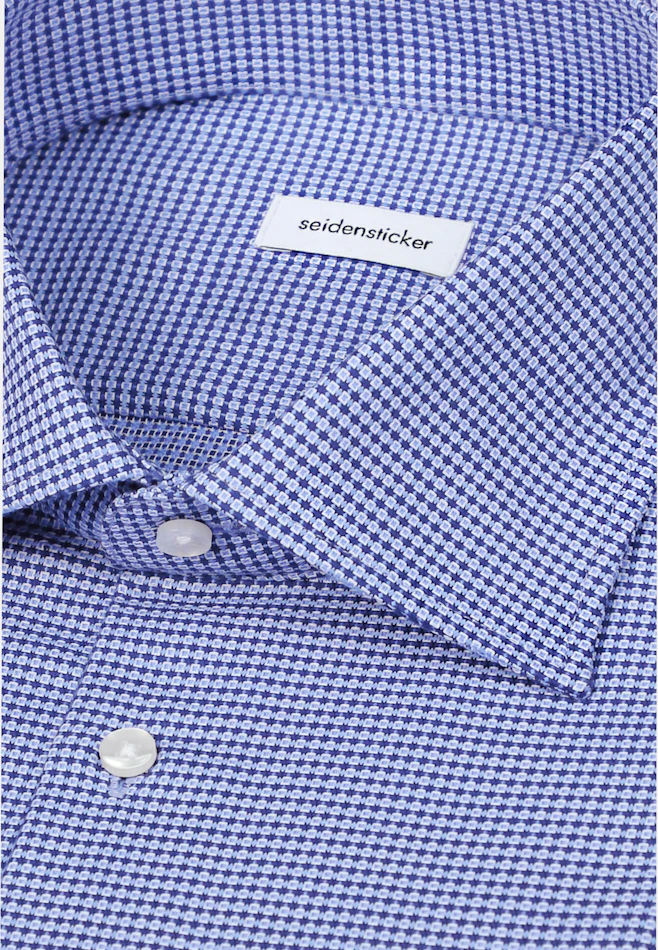 Slim Business Hemd Struktur in Mittelblau | Seidensticker Onlineshop